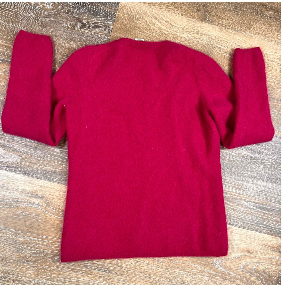 Vertical Design Womens Sweater 100% Cashmere Pink Fushsia Long Sleeve Pullover - Picture 2 of 5